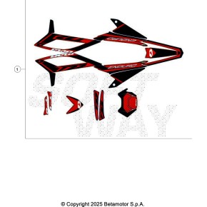 DECALCO SERIE COMPLETA - ENDURO RED RR 2 - 046.43.053.82.97