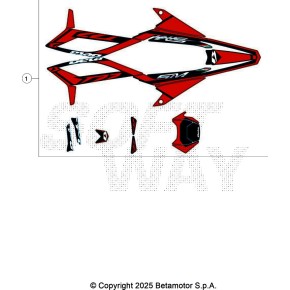 DECALCO SERIE COMPLETA - MOTARD BLACK RR - 046.43.056.82.59