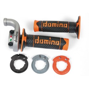 Comando gas con 3 ghiere e manopole DOMINO "KRK" Cross/Enduro 4T bifilo - AV2315