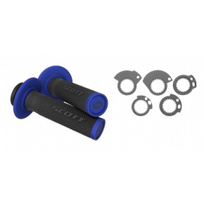 Manopole Lock-On SCOTT SXII con ghiere - Nero/blu - MNL1631