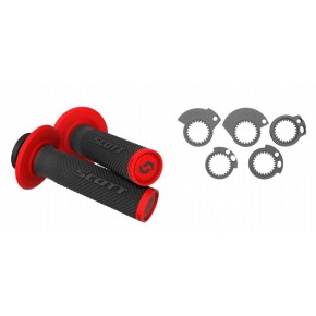 Manopole Lock-On SCOTT SXII con ghiere - Nero/rosso - MNL1633