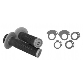 Manopole Lock-On SCOTT SXII con ghiere - Nero/grigio - MNL1635