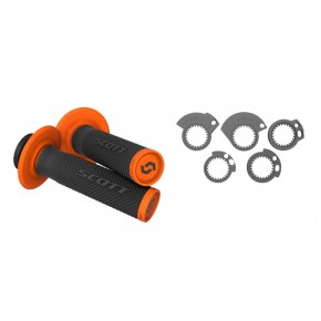 Manopole Lock-On SCOTT SXII con ghiere - Nero/arancione - MNL1637