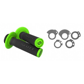 Manopole Lock-On SCOTT SXII con ghiere - Nero/verde - MNL1638