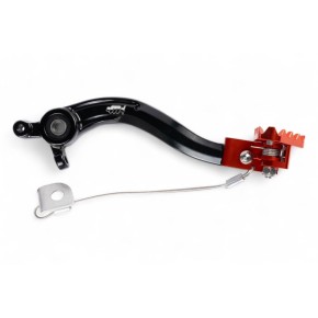 Pedale freno forgiato nero con puntale snodato CNC arancione KTM - PDS916A