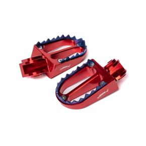Pedane poggiapiedi in alluminio con denti in titanio - BETA - Rosso - PER04R