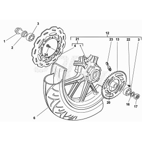 RUOTA POST.LEGA MOTARD 50CC NERO P/MONT. - 27.04875.459