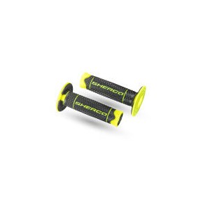 Coppia manopole Sherco giallo fluo/nero morbide