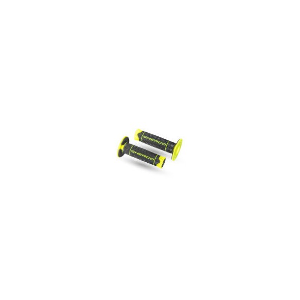 Coppia manopole Sherco giallo fluo/nero morbide