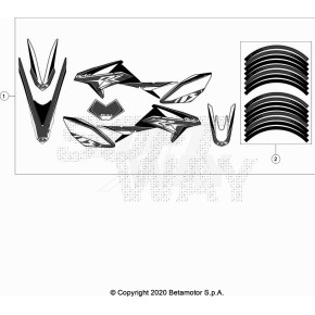 DECALCO SERIE COMPLETA - KIT - MOTARD WH - 024.43.082.82.51